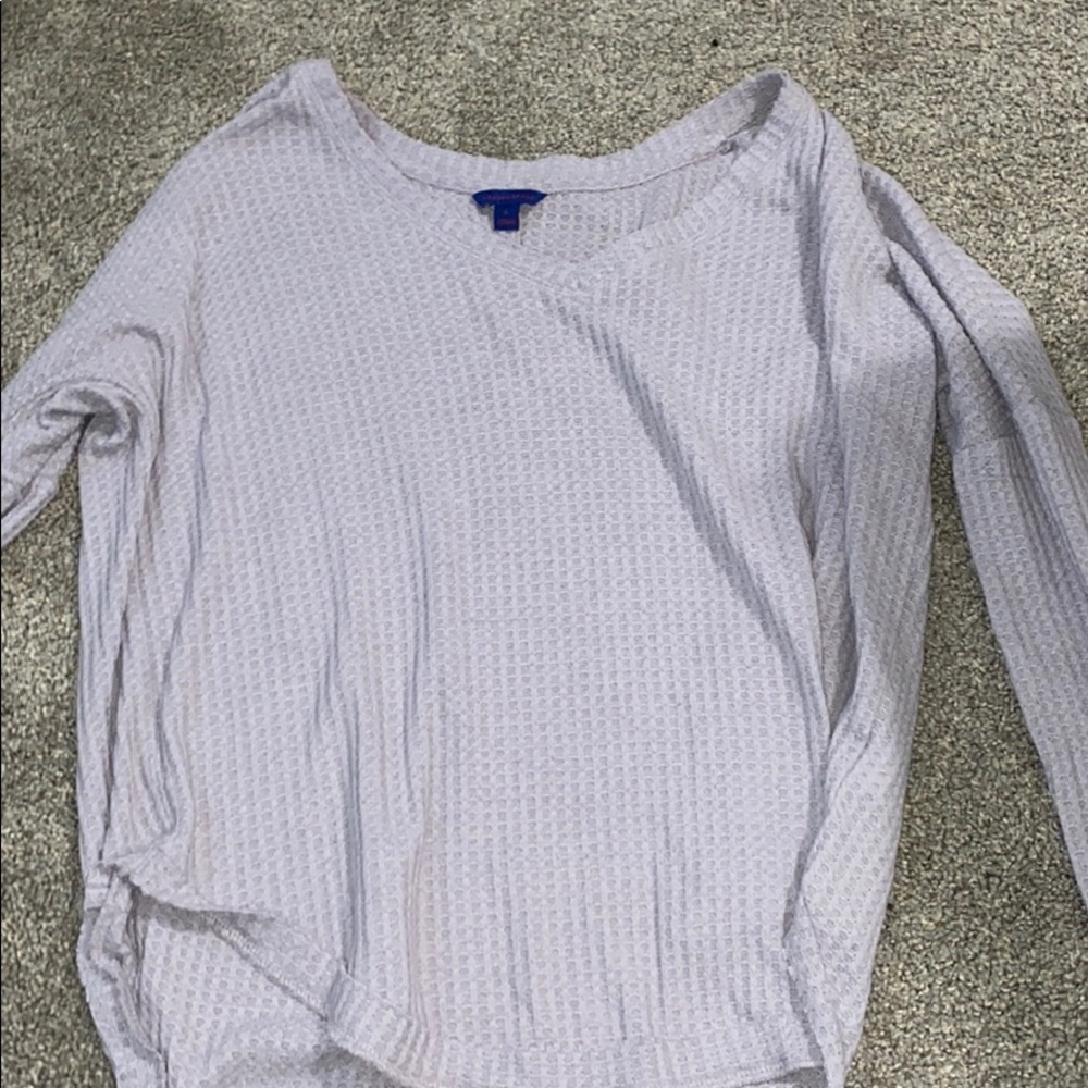 lavender long sleeve waffle shirt
